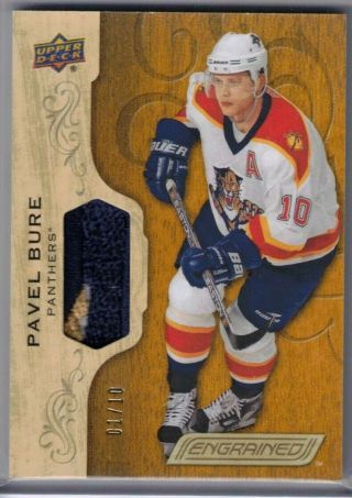 18 - 19 Upper Deck Engrained Hockey Pavel Bure Patch Relic Card 01/10