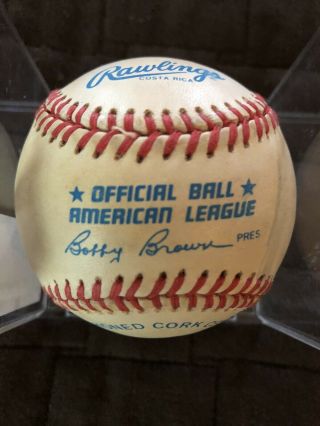 1 Official Commissioner Bobby Brown Mlb Signed Baseball In Person By Mantle