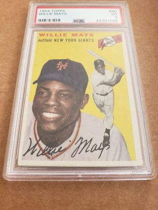 1954 Topps Willie Mays Psa 3 Vg.  Newly Graded