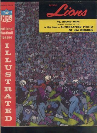 1962 Detroit Lions Vs Chicago Bears Nfl Football Program Mbx58
