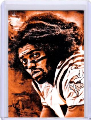 2019 Randy Moss Vikings Football 1/1 Art Aceo Sepia Sketch Print Card By:q