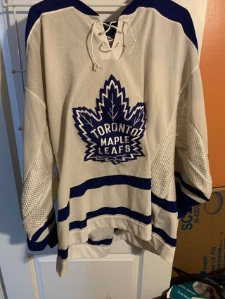 Vintage 90s Toronto Maple Leafs White Ccm Screen On Patch Hockey Jersey 2xl