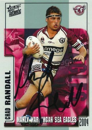 ✺signed✺ 2004 Manly Sea Eagles Nrl Card Chad Randall