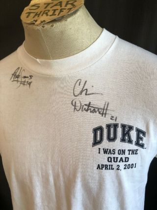 Vintage 2001 Signed Chris Duhon Nate James Duke Blue Devils Basketball T Shirt