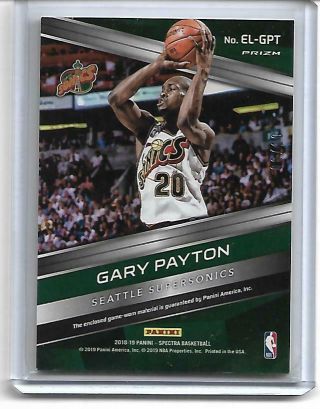 2018 - 19 Panini Spectra Gary Payton 2 Color Patch 09/10 Gold 2