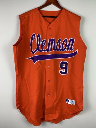 Clemson Tigers Sleeveless Baseball Jersey 9 Sewn Size 48