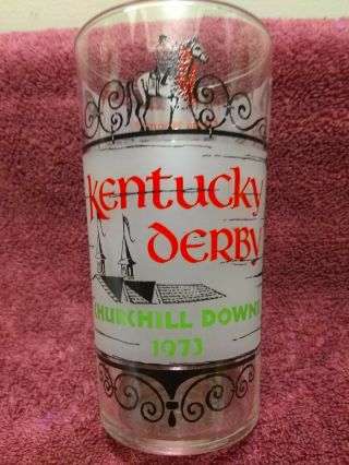 Vintage 1973 Kentucky Derby Souvenir Julep Libbey Drink Glass Secretariat 8