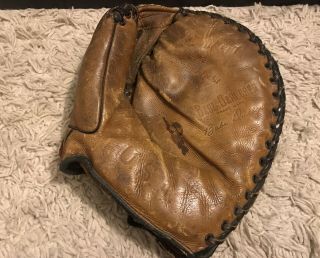 Vintage 1930s Cowhide Leather Baseball Glove Basemans Mitt Babe Dahlgren