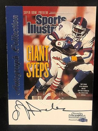 Ottis Anderson 1999 Fleer Sports Illustrated Autograph On Card Auto Ny Giants