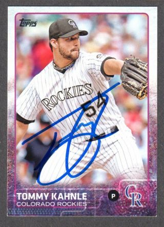 2015 Topps 94 Tommy Kahnle Colorado Rockies Signed Autograph Auto