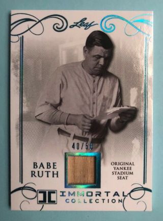 2017 Leaf Babe Ruth Ys - 25 Blue Yankee Stadium Seat Card 40/50 Nm - Mt,