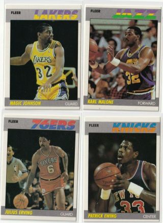 1987 - 1988 Fleer Basketball Set - 131/132 - No Jordan - Nm - Mt To