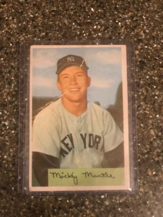 1954 Bowman Mickey Mantle 65 Baseball Card