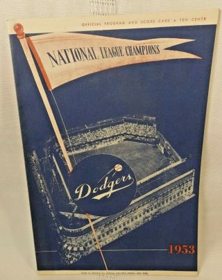 1953 Brooklyn Dodgers - St Louis Cardinals Program Score Card