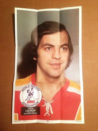 1973 - 74 Opc (o - Pee - Chee) Wha Hockey Poster: 10 Andre Lacroix,  Jersey Knight