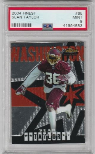 Sean Taylor Rookie Card 2004 Topps Finest $$ Rc Psa 9 Football Redskins