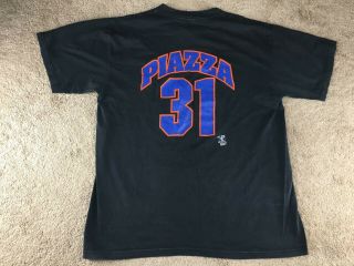 Vintage York Mets Mike Piazza Shirt Baseball Black 90s Mlb Jersey Hat Jacket