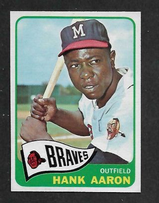 Awesome Cigar Box Find 1965 Topps 170 Hank Aaron Pack Fresh Card Centered