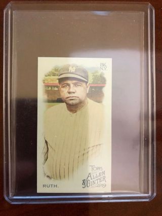 2019 Topps Allen & Ginter Babe Ruth (354) Rip Card Exclusive Mini Ssp Ny Yankees