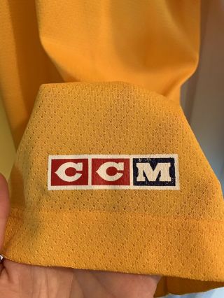 Vintage Blank Yellow Air Knit CCM Hockey Jersey XL 3