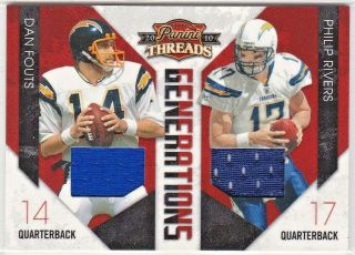 Dan Fouts / Philip Rivers San Diego Chargers 2010 Threads Dual Game Jersey /200