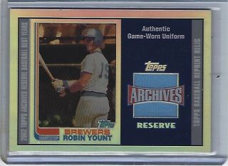 2002 Topps Archives Reserve Robin Yount Jersey Milwaukee Brewers 435