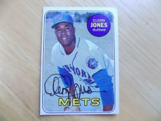1969 Topps 512 Cleon Jones York Mets Signed Autographed