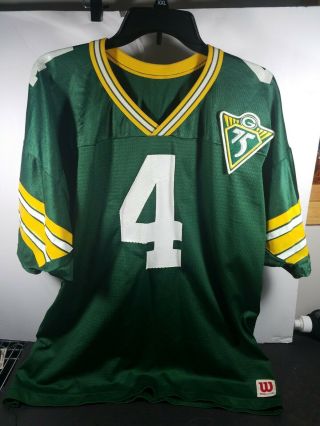 Vintage Brett Favre 4 Green Bay Packers 75th Jersey Green Wilson Xxl