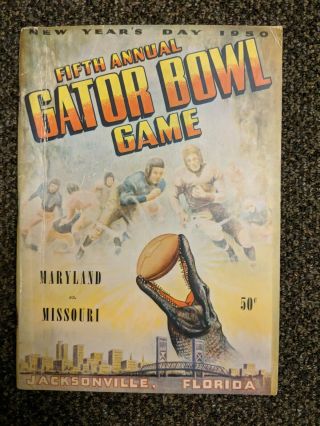 1950 Maryland Vs Missouri 5th Fifth Gator Bowl College Football Program Fl