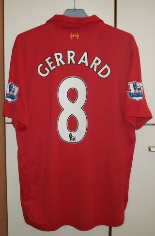 Liverpool 2012 - 2013 Home Football Shirt Jersey Size L 8 Gerrard
