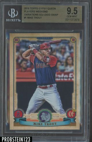 2019 Topps Gypsy Queen Players Weekend Mike Trout Angels Bgs 9.  5 Gem