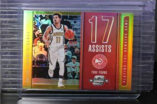 2018 - 19 Contenders Optic Trae Young Numbers Game Gold Prizm Rc 03/10 Aad