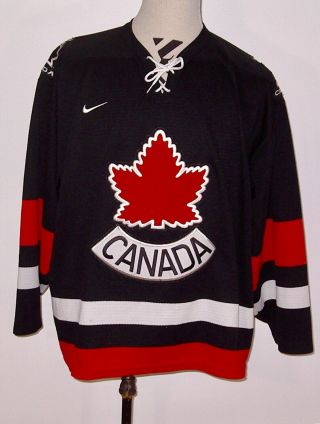 Team Canada Hockey Jersey Black Nike L 2004 World Cup Of Hockey Wch Olympic
