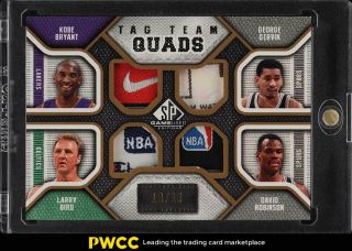 2009 Sp Game Tag Team Quads Kobe Bryant Bird Gervin Robinson Patch /10 Pwcc
