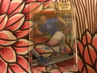 Am 2017 Topps Clearly Authentic Red Parallel Rc Auto Hunter Dozier 2/50 Royals