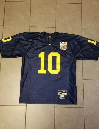 Tom Brady 10 Michigan 2000 Orange Bowl Stitched Football Jersey - Nike Adult Xl