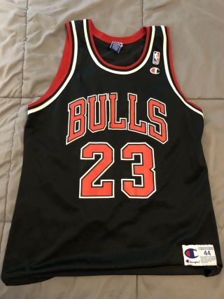 1997 Champion Michael Jordan 23 Chicago Bulls Black Road Jersey 90s Nba Size 44