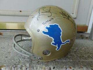 Vintage Rawlings Detroit Lions Helmet W/lion Players Autographs