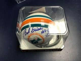 Bob Griese Miami Dolphins 17 - 0 Signed Riddell Mini Helmet