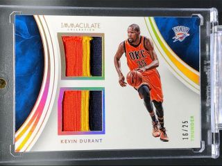 Kevin Durant 2015 - 16 Immaculate Dual Patch Gu 24 3 Color 16/25 Thunder