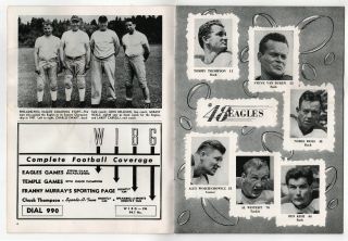 1948 PHILADELPHIA EAGLES Detroit Lions NFL Football Program SHIBE PARK Van Buren 4
