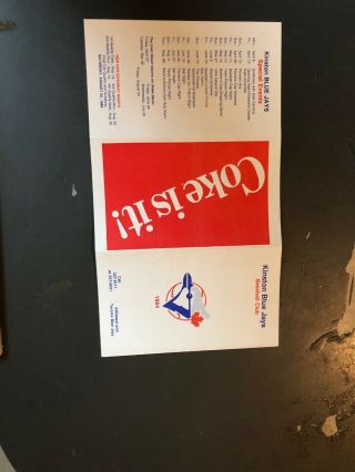 1984 Kinston Blue Jays Minor League Baseball Pocket Schedule