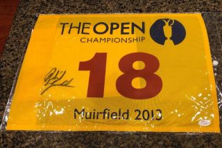Phil Mickelson Signed Autographed 2013 British Open Muirfield Golf Flag Jsa Loa