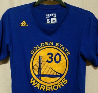 Golden State Warriors Sz S Adidas Blue Jersey T Shirt Finals Stephen Curry Euc