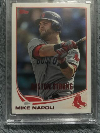 2013 Boston Strong Mike Napoli Topps Update Baseball Card Serial Number 7/50