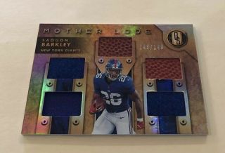 2019 Gold Standard Saquon Barkley Mother Lode Relic Football Jersey Patch /149