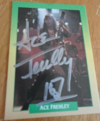 Kiss Ace Frehley Signed Rock N Roll Card Glam Metal Hair Metal