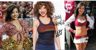 6 San Francisco 49ers Gold Rush Cheerleaders Autographed Photos - Auto Nfl