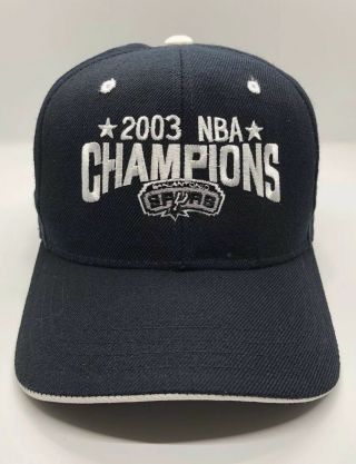 2003 Nba Champions San Antonio Spurs Cap Hat Adult Adjustable Wool Acrylic