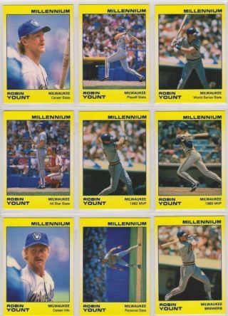 Robin Yount 1991 Star Company Milwaukee Brewers 9 - Card Millennium Bb Set /1000